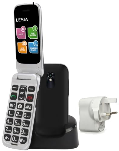 4G Senior Mobile Phone for Elderly, Flip Phone Unlocked SIM Free with Big Buttons, 2.4 Color Display | SOS Emergency Button | FM Radio | 1000mAh Battery, Easy to Use Basic Cell Phone for Seniors