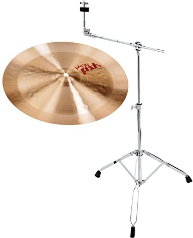 Paiste 14 China Becken, PST7 Serie inkl. Galgen Beckenständer (CuSn8 Bronze, hergestellt in der Schweiz, Galgenbeckenständer höhenverstellbar von ca. 65-103 cm, Galgenlänge 44 cm)