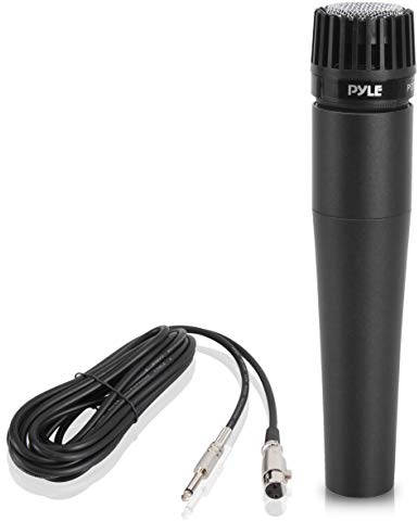 Pyle Microfono Professionale, Microfono Dinamico Cardioide Unidirezionale, Filtro Anti-Soffio, Cavo Audio XLR da 4,5 Metri, Microfono Karaoke, per Esibizioni, Registrazioni, Microfono per Cantare