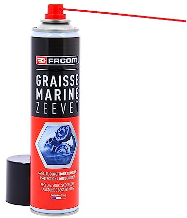 FACOM 006110 Graisse Marine, Spéciale Conditions Humides, Sulfonate de Calcium, Spray Aerosol 300 ml Tuyau Prolongateur