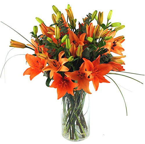 Clare Florist Orange Tiger Lilies Fresh Flower Bouquet - Stunning Orange Lilies Expertly Arranged by Florists for a Fantastic Gift
