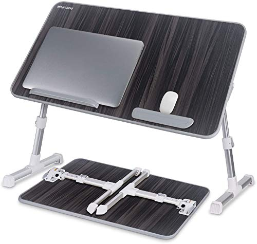NEARPOW Tablett Laptop Tisch Betttisch Laptoptisch Notebookständer Schreibtisch Frühstückstisch Höhenverstellbar Faltbare Beine Bücherständer Lesehalter für Sofa, Bett,PC (Schwarz-Large)