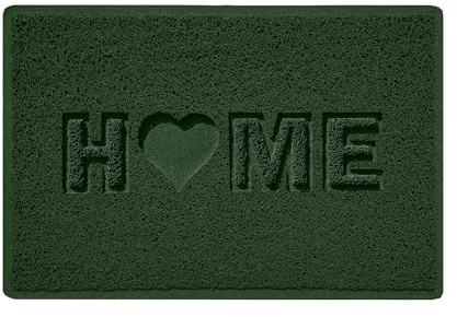 Nicoman LOVE at HOME Doormat 60x40cm - Nature Green｜Heavy Duty Non-Slip｜Indoor/Outdoor｜Entrance Barrier Dirt-Trapper Floor Mat｜Home Patio Garden Conservatory Door Mat｜Home Heart