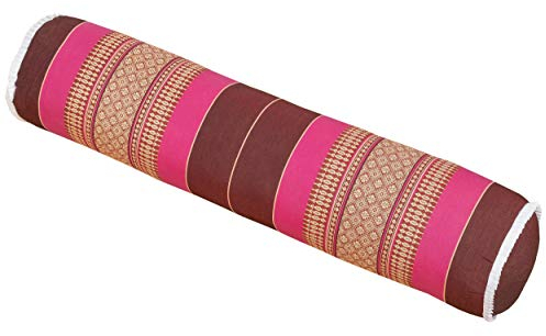 Handelsturm Thaikudde rulle ca 80 x 20 cm Kapok Yogarolle kuddrulle för massage eller yoga fast nackrulle vinröd rosa