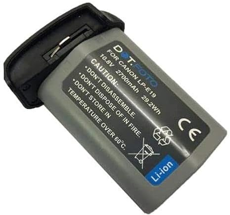 Dot.Foto LP-E19 Premium 10.8v / 2700mAh Batería Recargable para Canon EOS R1*, 1D C*, 1D X*, 1D X Mark II, 1D X Mark III, 1D Mark III/IV*, 1Ds Mark III* - Requiere LC-E19