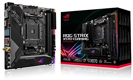 Asus ROG Strix X570-I Gaming Mainboard (AM4-Sockel, Mini ITX-Format, Aura Sync, PCIe 4.0, dual M.2, USB 3.2 Gen2)
