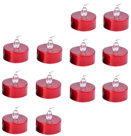 12 Pièces Bougie Électronique Lampe à Bougie Rouge ies Chauffe-Plat à Piles Lampe à ie LED Ampoules à ies LED sans Flamme Plastique Halloween ie Électrique