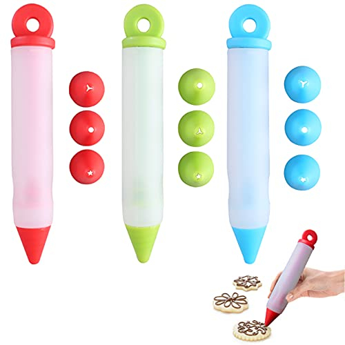Niuhong 3 Pcs Penna Decorativa Silicone Torta Torte Lettera Ugello Sac à Poche Multifunzione Decorare Cucina Per Decorare Pasticcini Crema Glassa Al Cioccolato Scrivere e Decorare Fai Da Te