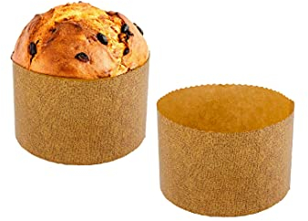 Pastry Chef's Boutique Molde de panettone corrugado de lujo (papel fino, pequeño, 500 gr), paquete de 12