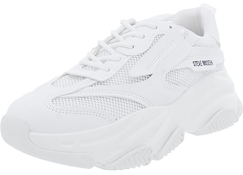 Steve Madden Women's Possession Sneaker, White, 8