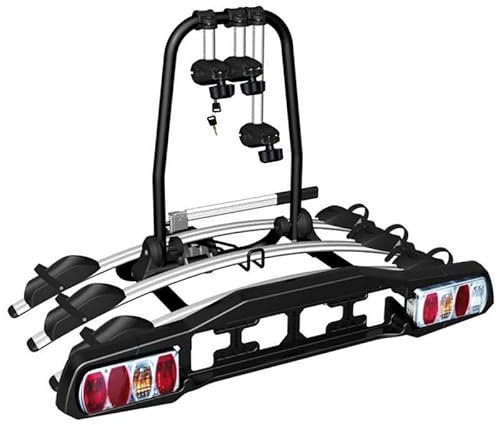 Ventus - Portabici da gancio traino per 3 bicelette - inclinabile, bloccabile (per 3 bici)