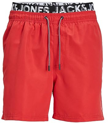 Jack & Jones Jpstfiji Jjswim Db Wb Ly Sn Bañador corto, Hombre, Rojo, L