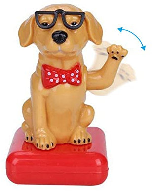 LICHENGTAI Auto Armaturenbrett Tänzerin Wackelköpfe Spielzeug Solarbetriebenes Deko, Solar Wackelfigur Hund Tanzendes Spielzeug Schüttelndes Hund Niedliches Hund Dekor Wackel Tier Figuren Statue