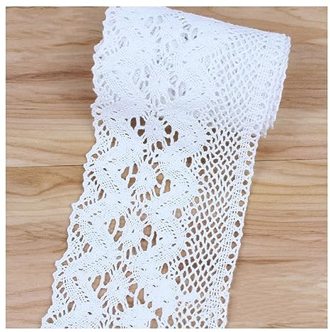 Yurosiay 1 Yard Spitzenborte Baumwolle 10cm Breit Spitzenband Nähen Vintage Häkelband Spitze Elegant Häkelspitze Borte Spitzenbordüre Spitzenstoff Dekoband Spitze für DIY Handwerk Schwarz