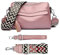 XUSSTAM Handtasche Damen mittelgroß Rosa Umhängetasche Damen Klein Crossbody Bag Damen Veganes Leder Verstellbare breite Schultergurte