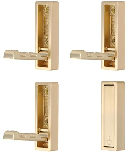 SYZOW Klädhängare, 4 stycken vägghängare, hopfällbara klädkrokar, headsethållare, väggkrok med skruvar, för badrum kök sovrum kontor (guld)