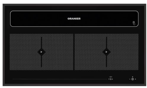 Oranier Flächen-Induktion KFL 2094 mit Abluft & Umluft Kochfeldabzug 90 cm - großes Induktionskochfeld inklusive umlaufender schwarzer Kochfeldrahmen