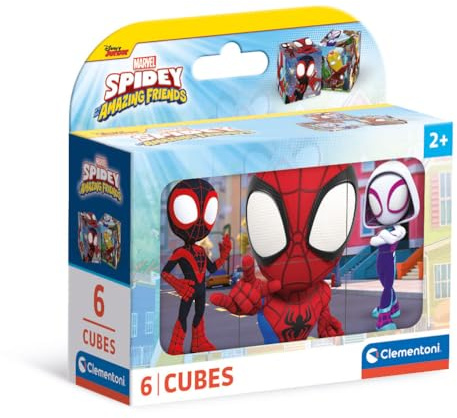 Clementoni Marvel Spidey and His Amazing Friends 6 Würfel Puzzle Kinder | Geschicklichkeitsspiel für Kinder ab 3 Jahren - Sensorik- & Motorikspielzeug 40661