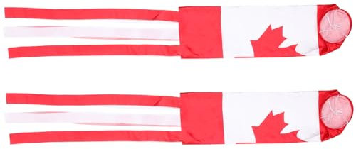 BESPORTBLE 4 Stück dekorative Flagge Dekoration Türdekoration zartes Windsackdekor Ornament Flaggen Hofversorgung Gartenzubehör draussen schmücken Kanada Dekorationen Banner Stoff rot
