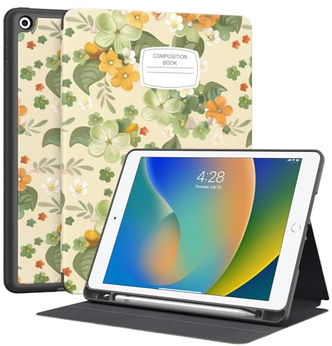 Supveco Schutzhülle für iPad 9. / 8. / 7. Generation 25,9 cm (10,2 Zoll) (Modell 2021/2020/2019) mit Stifthalter, Premium-Folio-Schutzhülle mit automatischer Wake/Sleep-Funktion, weiche TPU-Rückseite,