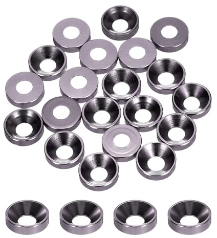 QUARKZMAN Rondelles Coniques M4 à Tête Fraisée, Diamètre du Trou 4,1 mm/0,16 Pouce, Rondelles en Aluminium pour Vis Rc/Fpv/Pc/Drone/Pièces de Modèles, Lot de 20 (Gris Titane)