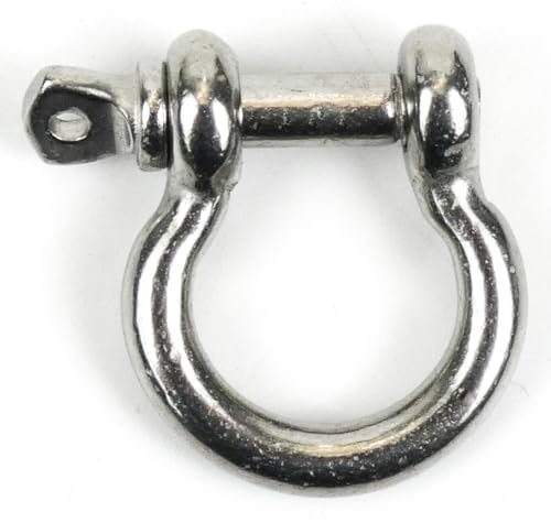 DAUMLINK® 2 ganci tondi, ricci, materiale in acciaio inox A4/Aisi 316 (2 pezzi), collegamento di catene o lampade ad occhielli (4 mm)