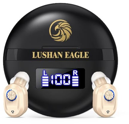 LUSHAN EAGLE Amplificador de sonido Auriculares amplificados Volumen recargable Color de piel ajustable Chip digital