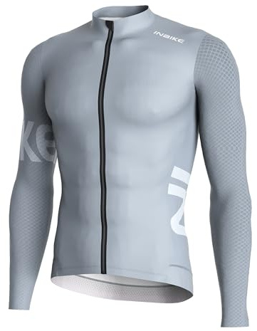 INBIKE Radtrikot Fahrrad MTB Herren Langarm Leicht und Atmungsaktiv 4.5CM Anti-Rutsch-Gewebe Fahrradbekleidung Lila Grau Blau Optional MZ010