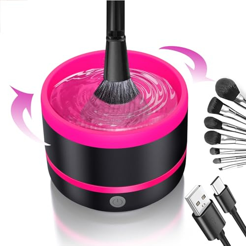 RoseFlower Nettoyeur Pinceau Maquillage Machine électrique, Automatique lave pinceaux maquillage, Rotative Machine de nettoyage multifonctionnelle - Nettoyage Efficace