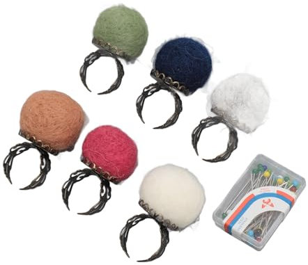 Filz-Nadelkissenringe, Fingernadelkissen-Ring, 6 Stück, Weit Verbreitet für Heimwerkerarbeiten (Naturfarbe)