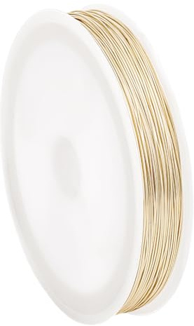 PH PandaHall 55m 14K Vergoldeter Kupferdraht 0.5mm Kupferperlendraht Für Armbänder Fußkettchen Schmuckherstellung Biegbarer Messingperlendraht Zum Basteln