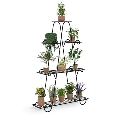 IDMarket - Etagère à Pots de Fleurs Porte Plante en métal 9 Niveaux