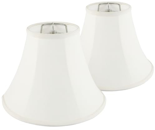 DAXEUZ Bell LampShade 6x13x9.3 inch Set of 2, Replacement Lamp Shade for Table Lamp and Floor Lamp, Fabric Linen,Foldable lampshade (Ivory Linen)