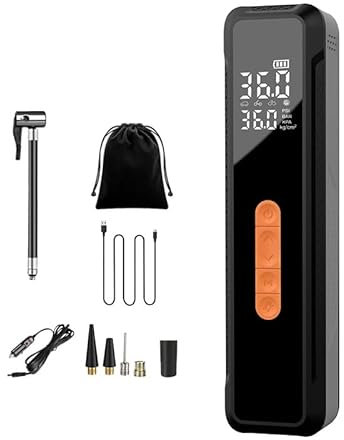 Compresor Aire Portatil,GuKKK 6000mAH Inflador Electrico Batería Recargable 150PSI Inflador Ruedas Coche con LCD Digital Luz LED para Coches, Motos, Bicicletas, Anillo de Natación,Accesorios Coche