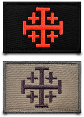 2 stycken svarta och bruna riddare, templer, kors, flagga, lapp, nylon, broderi, märke, rolig taktisk, militär, lapp, applikation för kläder, hatt, jacka, ryggsäckar, väst, jeans, t-shirt