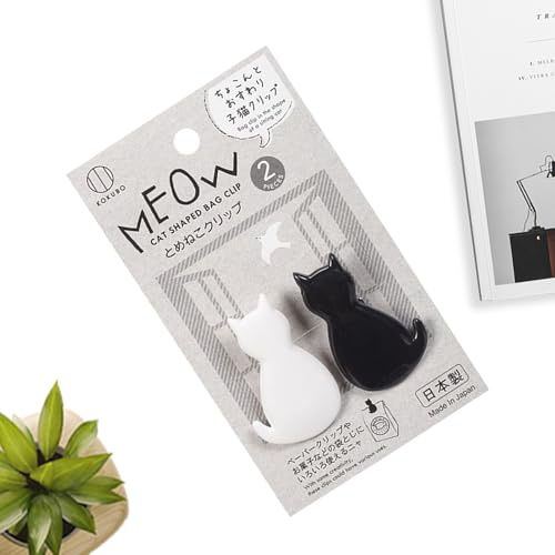 Lot de 2 pinces à sachets en forme de chat pour le rangement des collations, jolis clips pour sac à frites pour cuisine, réfrigérateur, décoration, nourriture, collations