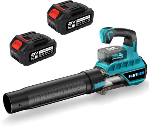 Soffiatore d'aria a batteria, per Makita 18 V, senza spazzole con batteria e caricatore, 21 V, 4,0 Ah, per terrazze, prato, bolle di foglie, velocità dell'aria 80 m/s