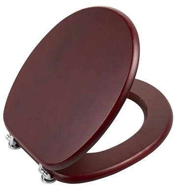 WC-Sitz aus Kiefer-Massivholz in Mahagoni-Rot, Soft-Touch – PIKLiDS (Ohne Soft-Close & Schnellverschluss)