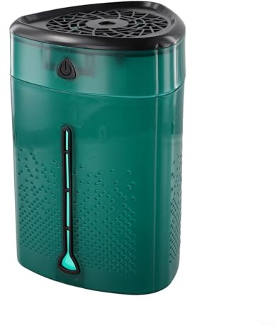 Zilimontt Portable 1000ml USB Car Triangle Humidifier with Large Capacity Water Tank, Quiet Operation and Auto Shut-Off for Home, Bedroom and Travel Use(Green)