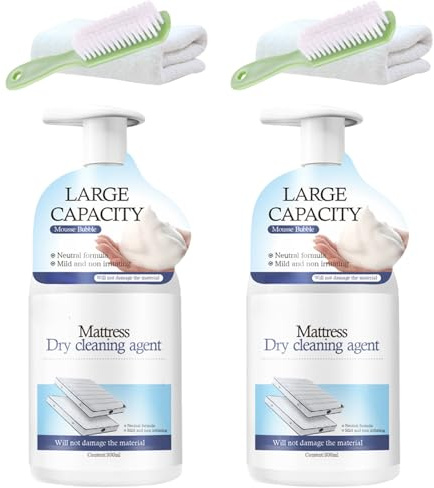 2 PCS Mattress Cleaner Stain Remover Set,Mattress Yellow Stain Cleaner,Deep Penetrating,Easily Removes Old Stains,Fast Acting,Effective,for Bedding,Sofas,Carpets,Fabrics