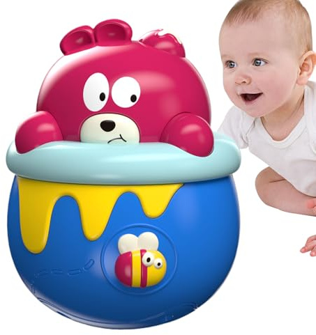 Wobble-leksak, wobbler leksaker | Bear Sensory Doll Towobble Toy med | Pedagogiska rulldockbelysningskit för spädbarn och småbarn