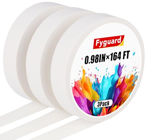 Fyguard 3 Rolls Artist Tape, 50m x 25mm Picture Framing Tape | Low Tack Masking Tape Acid-Free for Watercolor Painting