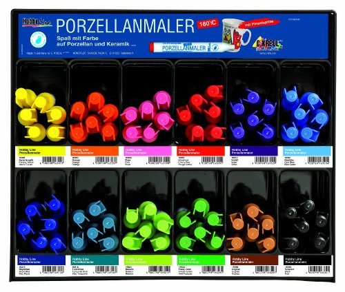 HOBBY LINE Porzellanmaler 160 ÃÃÂ°C mit Pinselspitze Kirschrot-HobbyLine