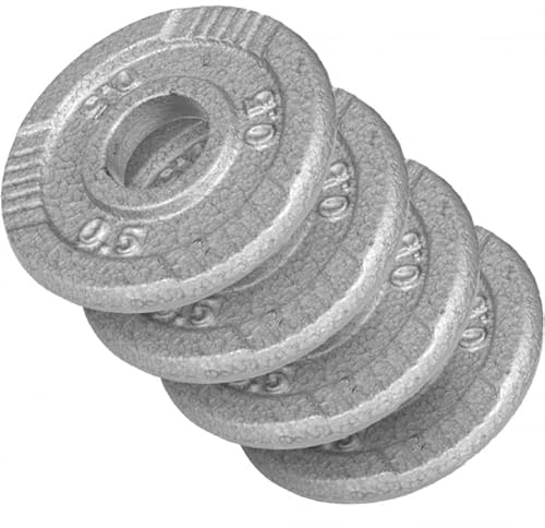 GORILLA SPORTS® Hantelscheiben 0,5–20 kg, 30/31 mm, Tri-Grip, Gusseisen | Einzeln oder als Set in Schwarz/Silber, mit 3 gerillten Griffen und KG-Angabe; Gewichtsscheiben für Kurz- und Langhanteln