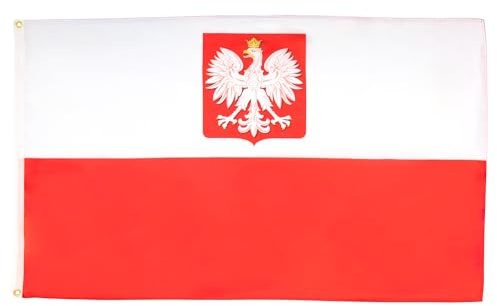 AZ FLAG Flagga Polen med örn 150x90 cm Polsk Lätt Polyester 2 Öljetter
