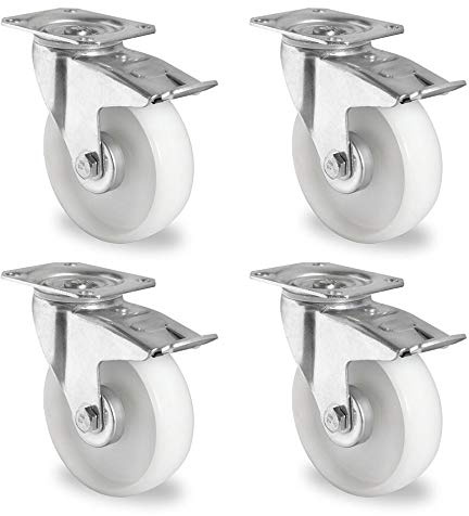 Rollensatz 4 Lenkrollen mit Feststeller 100 mm Polypropylen