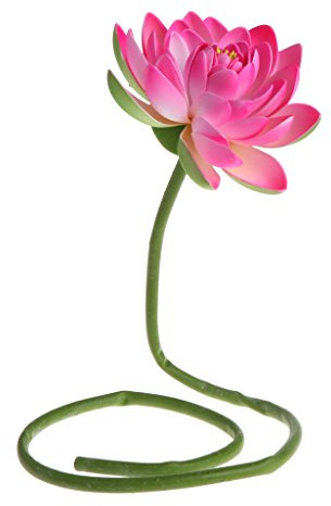 LIYUDL Artificial Flowers Fake Lotus Water Lily with Rod Plants Simulation Ornaments for Garden Home Pond Vase Decor (Pink)