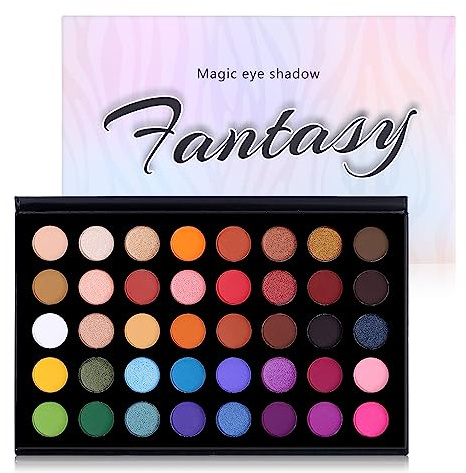 CHARMCODE 40 Colors High Pigmented Shimmer Matte Eyeshadow Makeup Palette Full Spectrum Artist Glitter Metallic Waterproof Creamy Blendable Eye Shadow Cosmetics (Color 1)