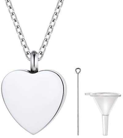 PROSTEEL Memorial Herz Anhänger Halskette Andenken Asche Urne Kette personalisiert wasserdicht Unisex Anhänger Erinnerung Schmuck Accessoire Edelstahl/18k vergoldet