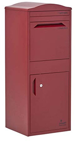 Smart Parcel Box - Grande scatola per pacchi all'aperto, accesso frontale sicuro, scatola di consegna nera con parte superiore curva, impermeabile, durevole, chiudibile alle intemperie per pacchi